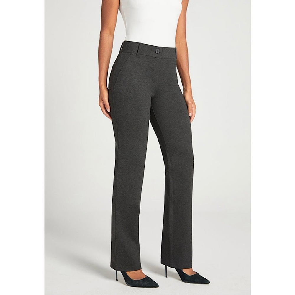 NWT Betabrand Women’s Dress Pant Yoga Pants Dark Charcoal Grey Size Large Petite